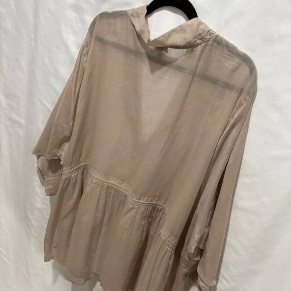 Torrid Size 5 Boho Gauzy Cotton Peasant Top Tassel Detail Relaxed Fit Milkmaid - Picture 8 of 14